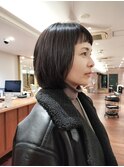 前髪短めの丸みショートボブ/ショートカット/ショートバング/
