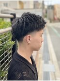 フェード/ツーブロック/アップバンク/黒髪/メンズ