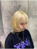 ハイトーン/ダブルカラー/クラゲヘアー/オリーブグレー/小顔/