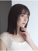 似合わせカット　イメチェン　顔まわり　グレージュ　フルバング