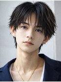 フェザーパーマセンターパートニュアンスパーマラウンドマッシュ
