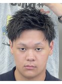 アップバングアクティブスパイキーショートツーブロ刈り上げ短髪