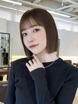 キアラ(Kchiara) ヘーゼルベージュ×切りっぱなしボブ 福岡 キアラ 佐藤可菜