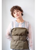 アッシュベージュのショートパーマ#涼しげヘア#フレンチガーリー