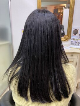 アルファ インタラクティブ エム フラワー(ALUFA interactive.M Flower) 20代30代40代ツヤ感黒髪ストレート×シークレットハイライト