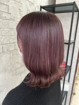 プライズ 池袋店(prize) ピンクパープル鎖骨ミディアムブリーチイルミナカラー池袋9060