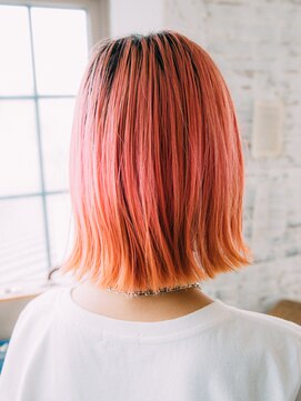 ヘアアンドリラクゼーション シャッセ(Hair&Relaxation SASE) ピンク×ぱつっとボブ