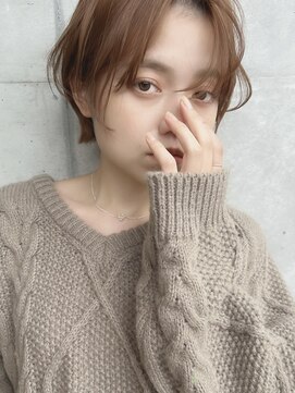 シロク センター南(SHIROKU) 美肌カラー/ニュアンスパーマ/センターパート/ショートボブ