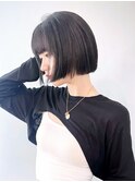 ダークブラウンボブ_大人ガーリーチョコレートプリカール_9189