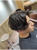 波巻きパーマ センターパート