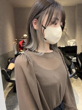 ロンド レア 天神大名店(Lond Le’a) デザインカラー/レイヤーカット/ウェットヘア/オリーブベージュ