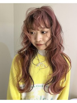 イェッカ パビル(YECCA pabil) ピンクとブラウンのデザインカラー（ブリーチ1回～）