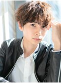 モテ髪ニュアンスパーマ/マッシュ束感スーツビジネス