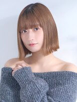ラフィス ヘアー ピーチ 岡山店(La fith hair peach)&nbsp;【La fith】ケアブリーチ×切りっぱなしボブ×重めバング