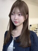 アイトーキョーエス 渋谷(AI TOKYO S)&nbsp;ヘーゼルベージュブリーチなしダブルカラー髪質改善レイヤー前髪