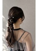 ミルクティーブロンド/ダークブルー/ヘアセット/さいたま新都心