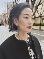 メリケンビューティーパーラー コウベ(MERICAN BEAUTY PARLOR KOBE) 大人ボブイヤリングカラーハイライト白髪ぼかし40代50代60代