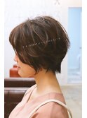 30代40代50代小顔マニッシュショートフレンチボブネイビーカラー