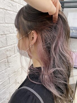 プライズ 池袋店(prize) インナーカラーサーモンピンクくすみカラー7021