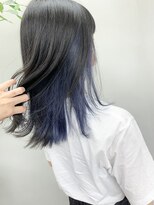 ビューティズム エルム(Beautism Elm) ブルー×ブラックのインナーカラー 文京区/茗荷谷/ケアブリーチ