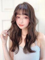 ロングレイヤーグレージュカラーブリーチなし透明感20代30代40代