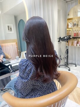 ロンドプランタン 恵比寿(Lond Printemps) 暗めパープルベージュカラーのゆるっとワンホンヘア