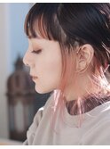 春に向けて派手すぎないピンクのインナーカラー