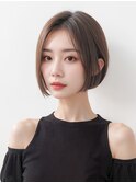 ミルクティーベージュぷつっとボブケアブリーチ 梅田