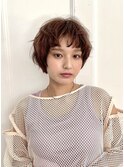 ひし形ショート×くせ毛風パーマ　20代30代40代