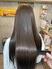 酸性ストレート+似合わせカット+特濃リンゴ幹細胞Tr＋vk treatment ￥38,000