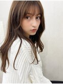 ロングヘア/韓国風/シースルーバング/小顔カット