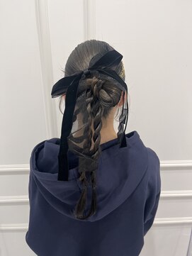 ニューヨークニューヨーク 松井山手店(NYNY) 編みおろしリボンヘア