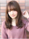 無造作モテ髪ワンカールロング 小顔