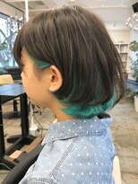 ディーカヘアーセンダイ(Di KA HAIR sendai)&nbsp;インナーカラー/グレージュ/グリーン/ボブ