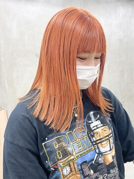 ソーコ 渋谷(SOCO) オレンジベージュダブルカラーブリーチカラーハイトーンカラー