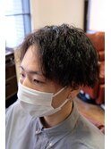 センターパート×ソフトツイスト