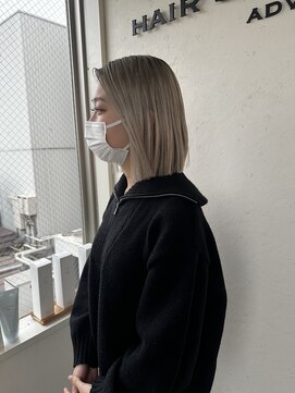 ヘアースタジオゼン アドバンス(hair studio Zen advance) 切りっぱなしブロンドのバッサリイメチェンボブ