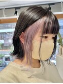 フェイスフレーミング/ラベンダーカラー/ぷつっとボブ