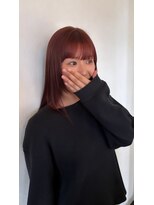 美容室フルール&nbsp;20代30代ソフトウルフ肩ラインダブルカラーピンクカラー