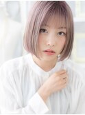 ★グレージュアッシュ前下がり切りっぱなしボブ10代20代30代★10