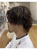 【サーフカールパーマ】メンズスパイラルウルフハイライト名古屋