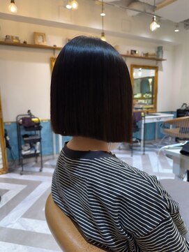 ロンドアベニール 北千住(Lond avenir) ブリーチなしチェリーブラウン髪質改善縮毛矯正酸性ストレート