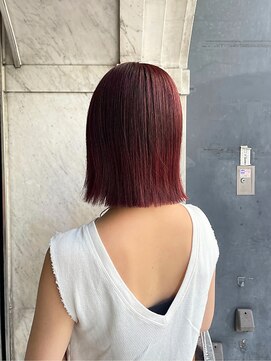 リアン(Lien) ブリーチなしダブルカラー/ミディアムボブ/ローズブラウン