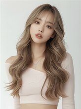 アジールヘア 所沢プロペ通り店(agir hair) 韓国風ミルクティー◎ハイトーンレイヤーロング
