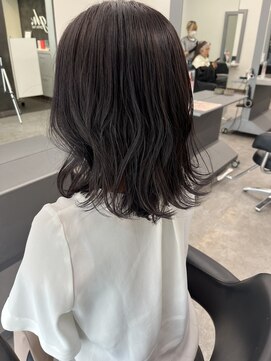 ガルボヘアー 桟橋店(garbo hair) ボブ　アッシュグレーで透明感カラー　ケアブリーチ