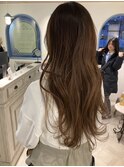 伸ばし中ロングレイヤー上品ココアブラウンカラー赤羽