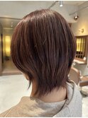 30代40代◎春カラー大人ピンクベージュハイライト×レイヤーボブ
