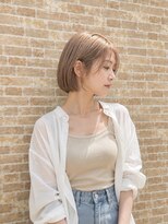 アース 都城川東店(HAIR & MAKE EARTH)&nbsp;透明感ミルクティーベージュ × 大人かわいいコンパクトボブ