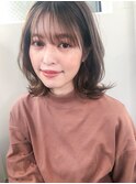 小顔カット_毛先パーマ_ことりベージュ_黒髪ウォーターフォール
