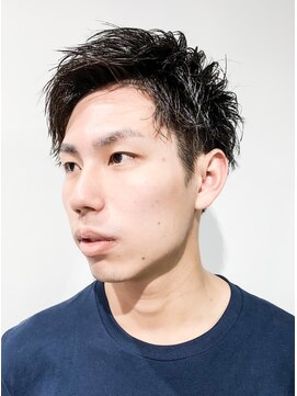 フジヤマ バーバー ショップ(FUJIYAMA BARBER SHOP) オールバック七三ツイストパーマコンマヘア